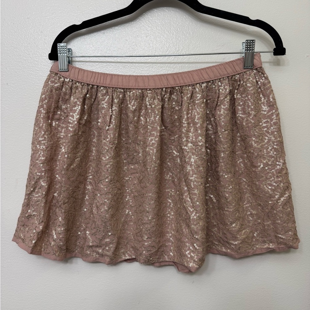 Aerie Gold Skirt Shimmery Mini Skirt Casual Party Wear - Picture 4 of 4